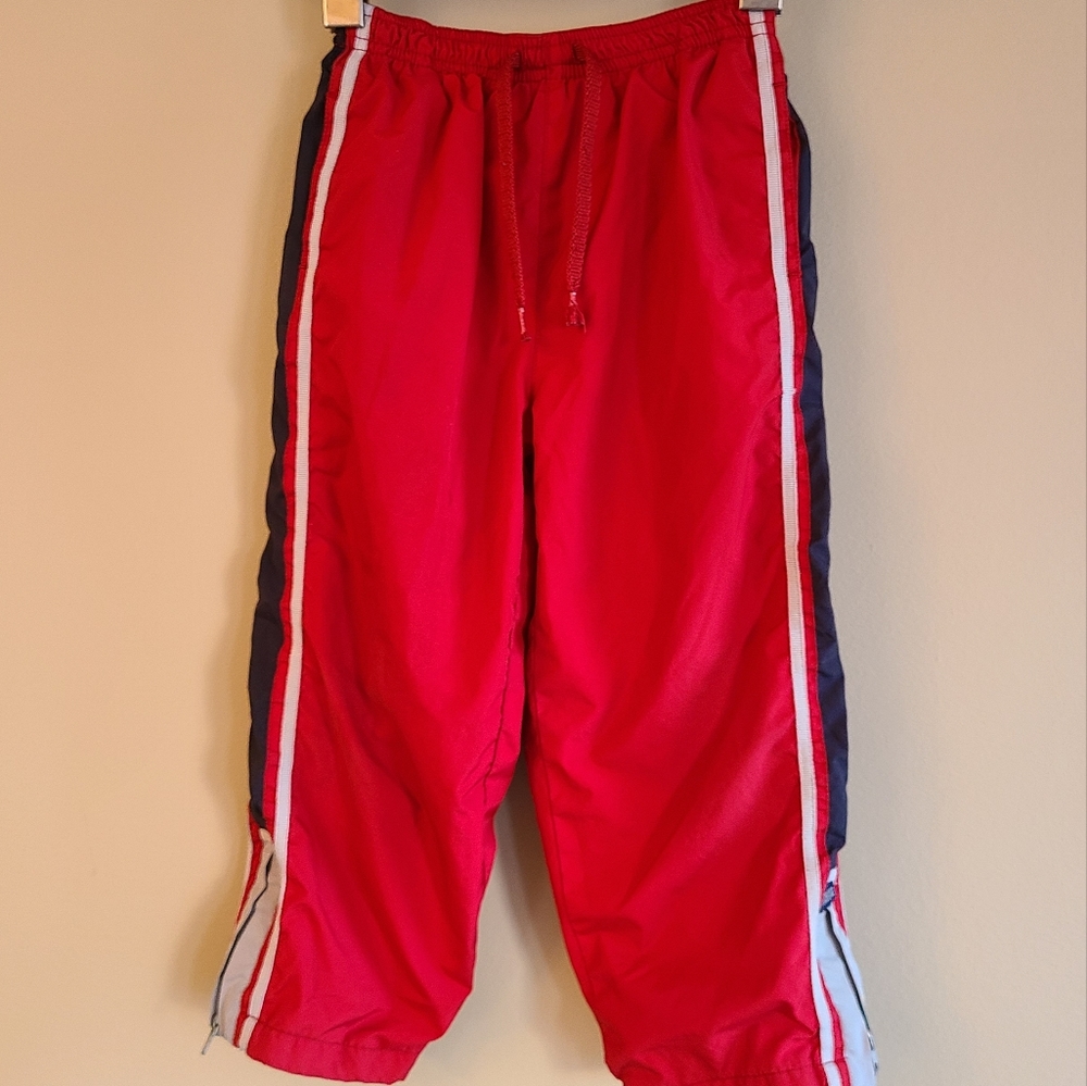Red lined wind/splash pants